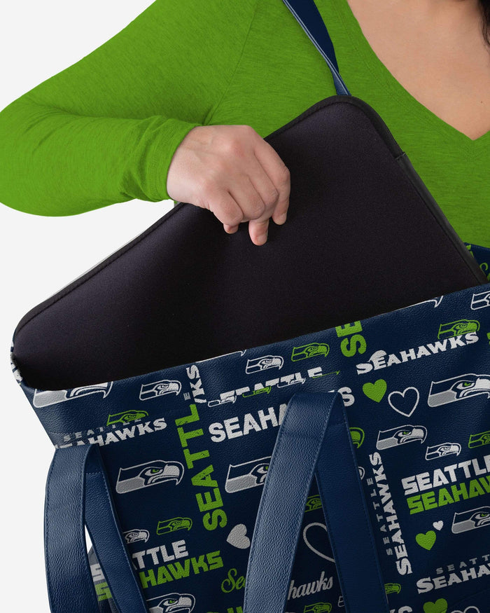 Seattle Seahawks Logo Love Tote Bag FOCO - FOCO.com