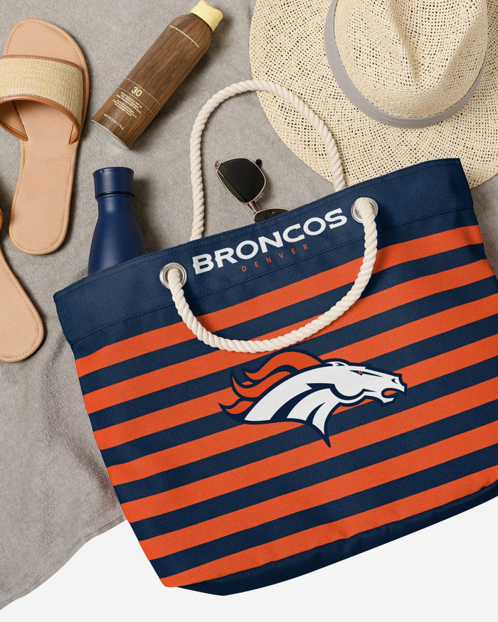 Denver Broncos Nautical Stripe Tote FOCO - FOCO.com
