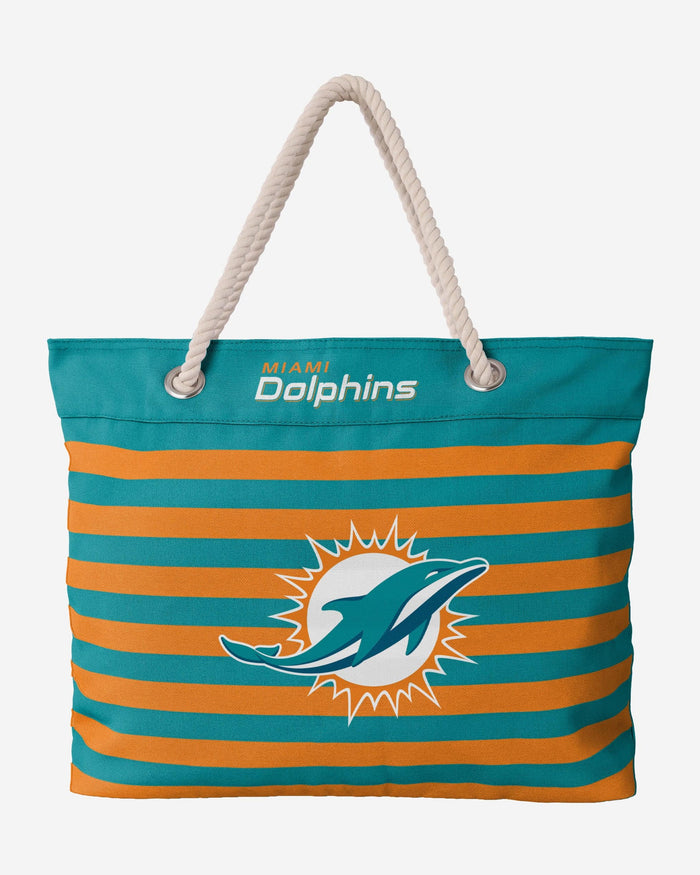 Miami Dolphins Nautical Stripe Tote Bag FOCO - FOCO.com