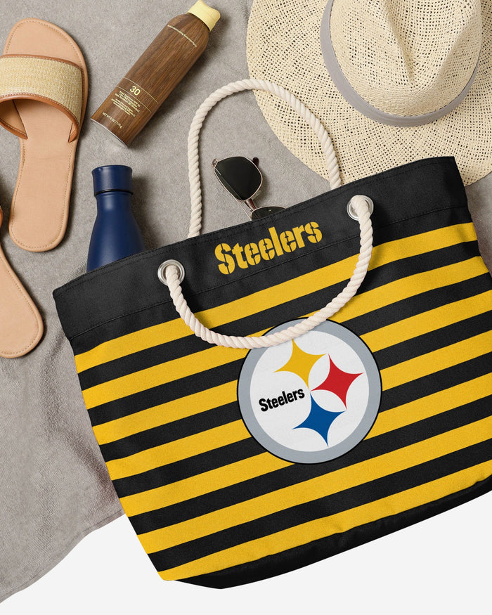 Pittsburgh Steelers Nautical Stripe Tote Bag FOCO - FOCO.com