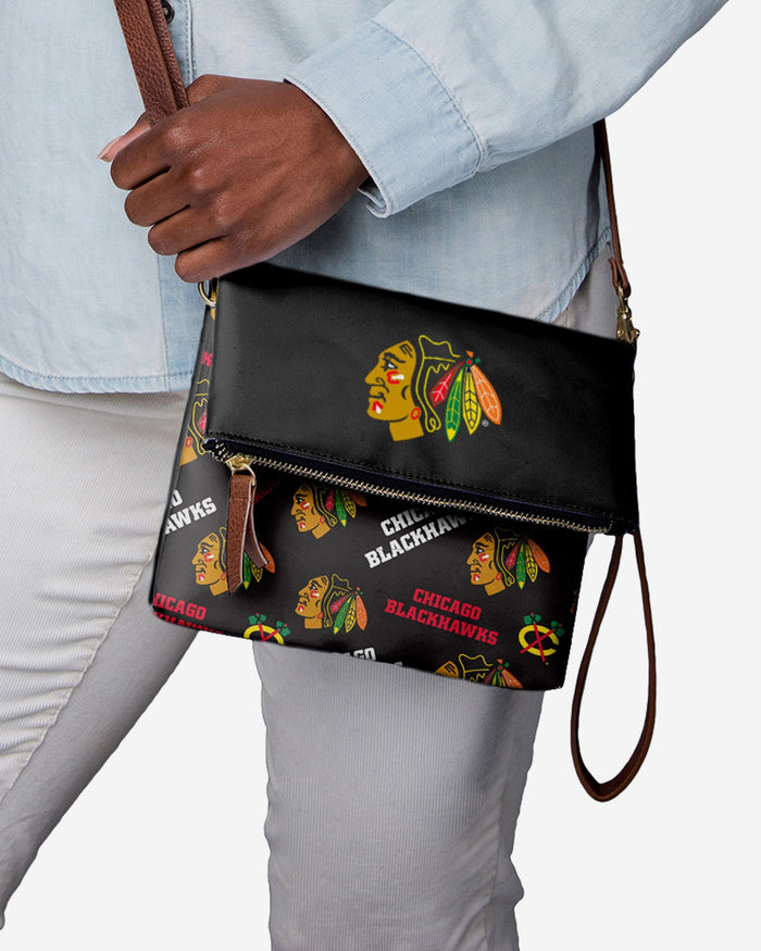 Chicago Blackhawks Printed Collection Foldover Tote Bag FOCO - FOCO.com