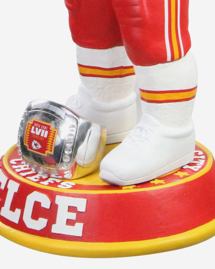 Travis Kelce Kansas City Chiefs Super Bowl LVII Outfit Bobblehead FOCO