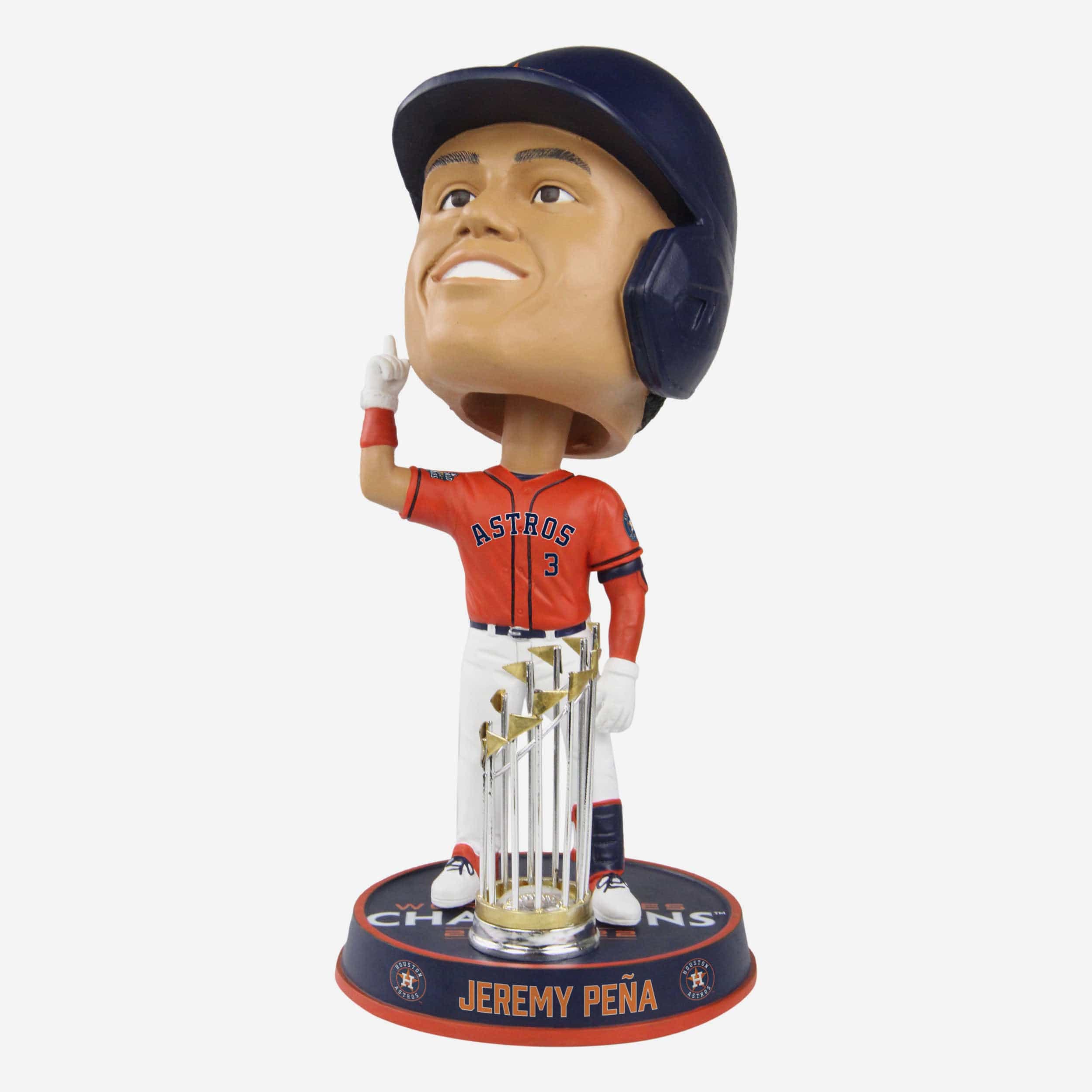 Jeremy Pena Houston Astros 2022 World Series Champions Orange Jersey Bighead Bobblehead Officially Licensed by MLB