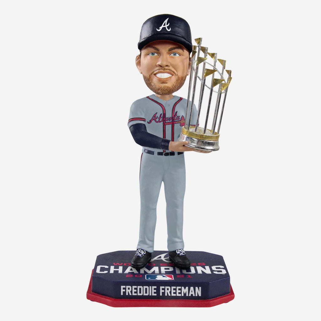 Freddie Freeman Atlanta Braves 2021 World Series Champions Road Jersey Bobblehead FOCO - FOCO.com