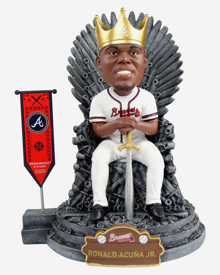 Game of Thrones™ Atlanta Braves Ronald Acuna Jr Iron Throne Bobblehead FOCO - FOCO.com