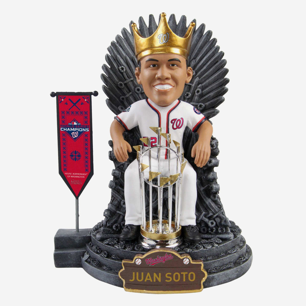 Game of Thrones™ Juan Soto Washington Nationals 2019 World Series Champions Iron Throne Bobblehead FOCO - FOCO.com