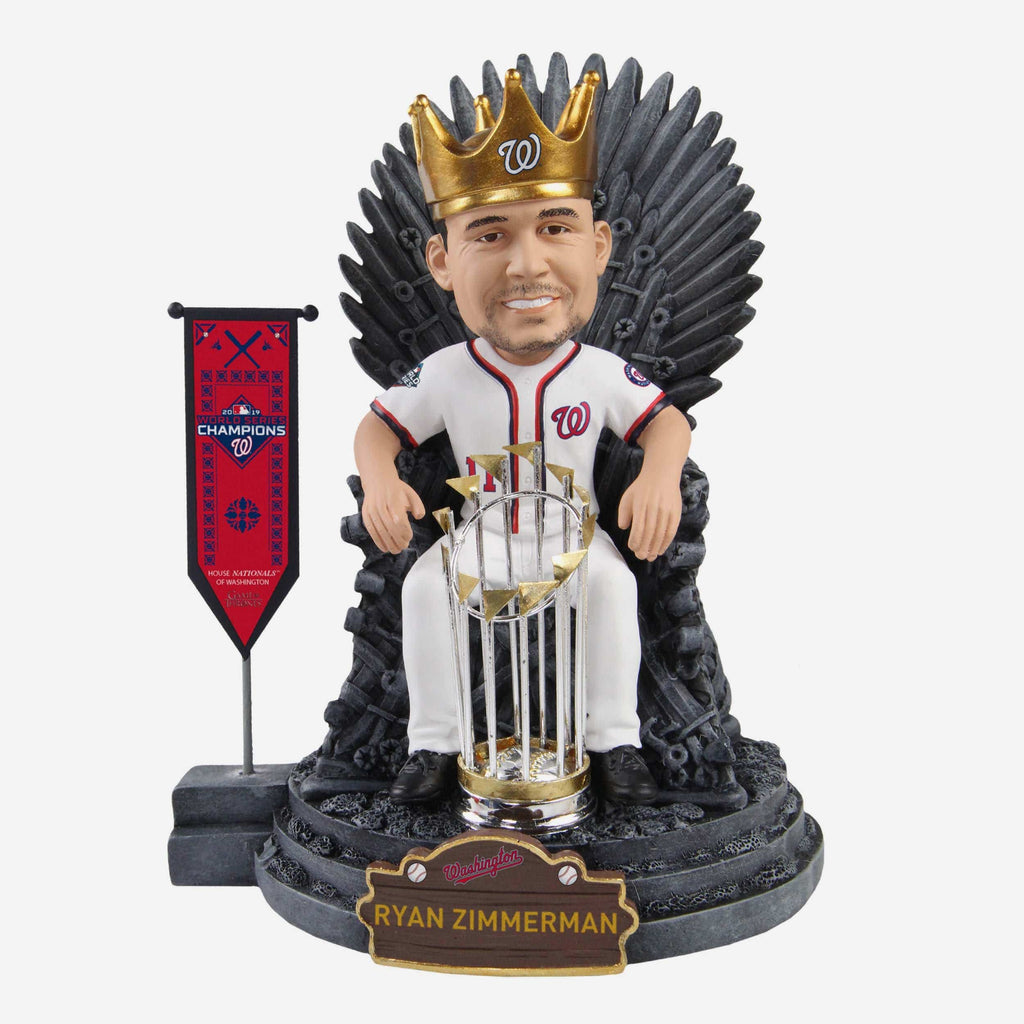 Game of Thrones™ Ryan Zimmerman Washington Nationals 2019 World Series Champions Iron Throne Bobblehead FOCO - FOCO.com