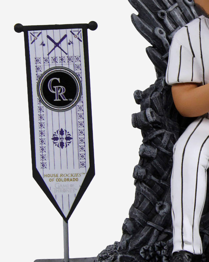 Game of Thrones™ Colorado Rockies Nolan Arenado Iron Throne Bobblehead FOCO - FOCO.com