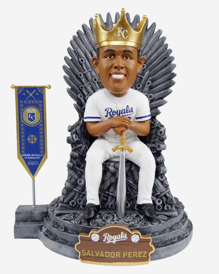 Game of Thrones™ Kansas City Royals Salvador Perez Iron Throne Bobblehead FOCO - FOCO.com