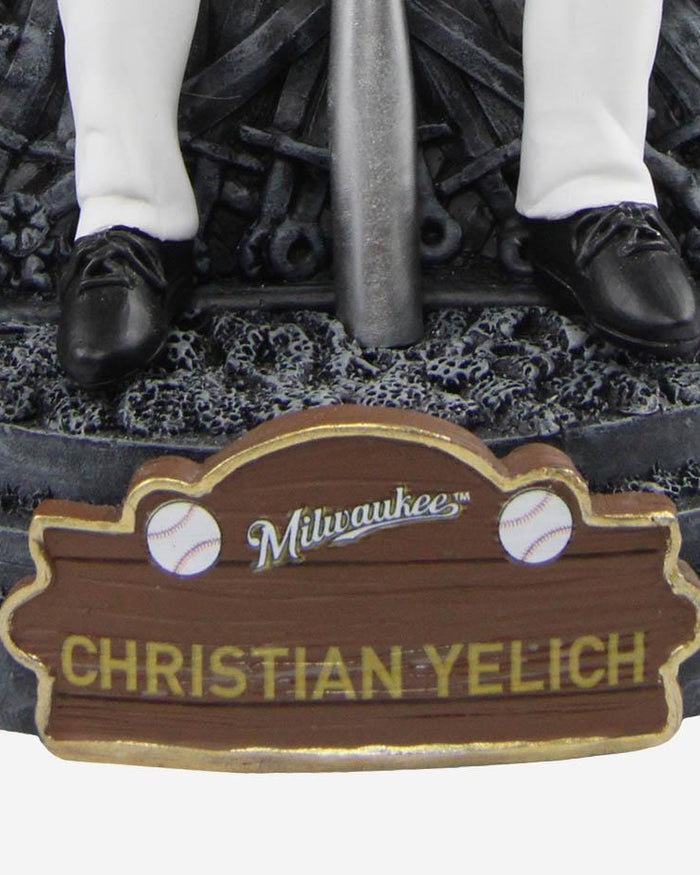 Game of Thrones™ Milwaukee Brewers Christian Yelich Iron Throne Bobblehead FOCO - FOCO.com