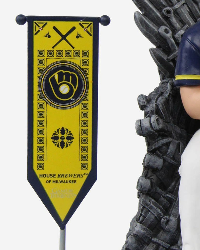 Game of Thrones™ Milwaukee Brewers Christian Yelich Iron Throne Bobblehead FOCO - FOCO.com
