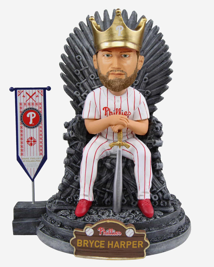 Game of Thrones™ Philadelphia Phillies Bryce Harper Iron Throne Bobblehead FOCO - FOCO.com