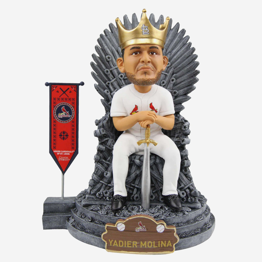 Game of Thrones™ St Louis Cardinals Yadier Molina Iron Throne Bobblehead FOCO - FOCO.com