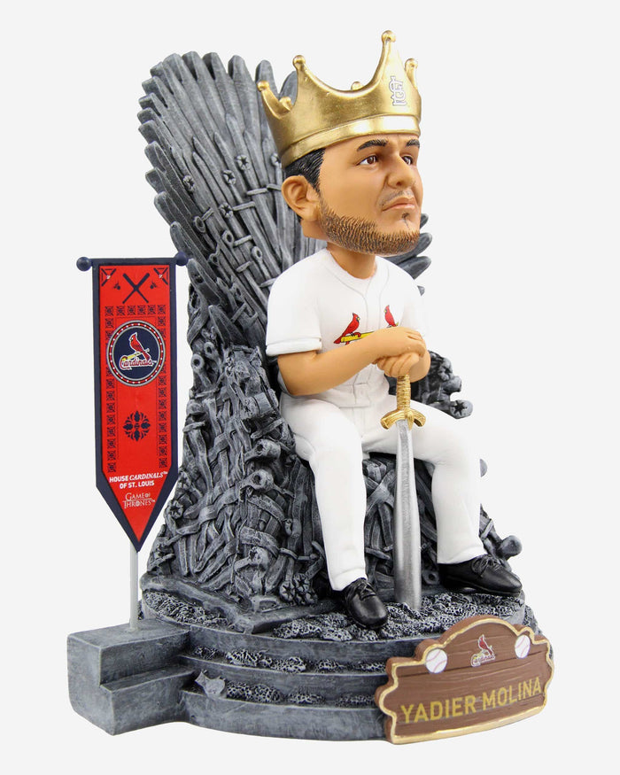 Game of Thrones™ St Louis Cardinals Yadier Molina Iron Throne Bobblehead FOCO - FOCO.com