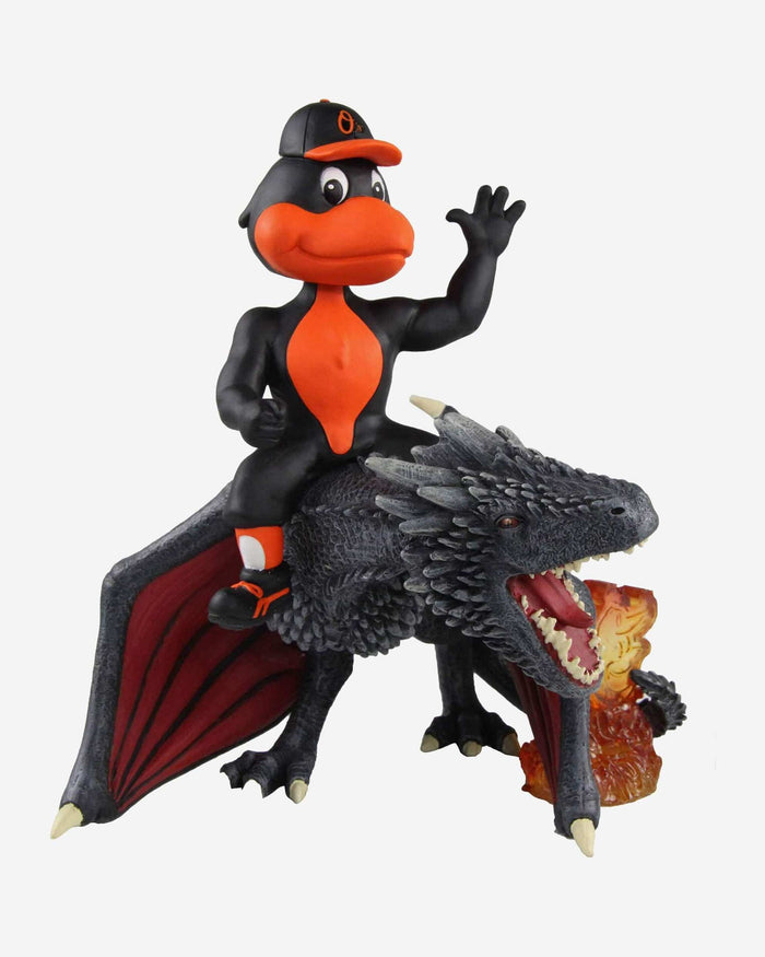 Game of Thrones™ Baltimore Orioles The Oriole Bird Mascot On Fire Dragon Bobblehead FOCO - FOCO.com