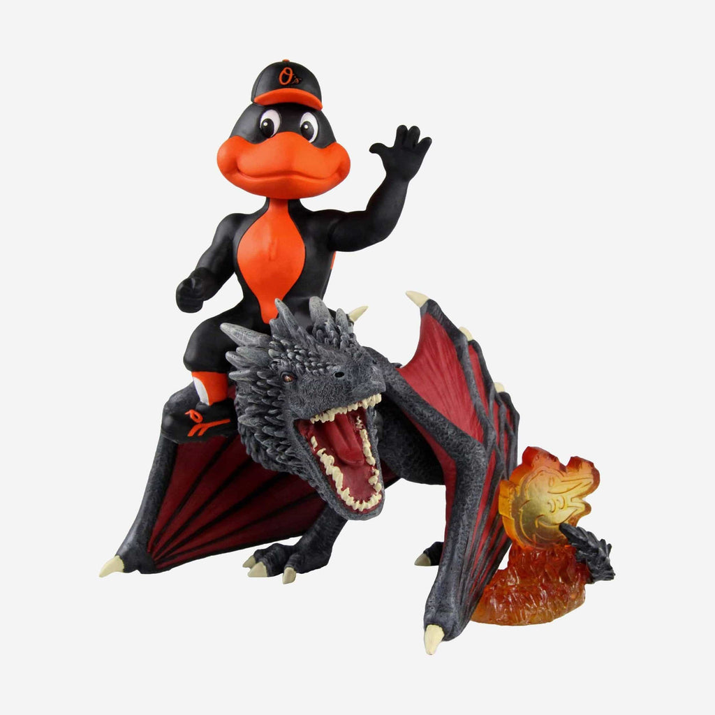 Game of Thrones™ Baltimore Orioles The Oriole Bird Mascot On Fire Dragon Bobblehead FOCO - FOCO.com