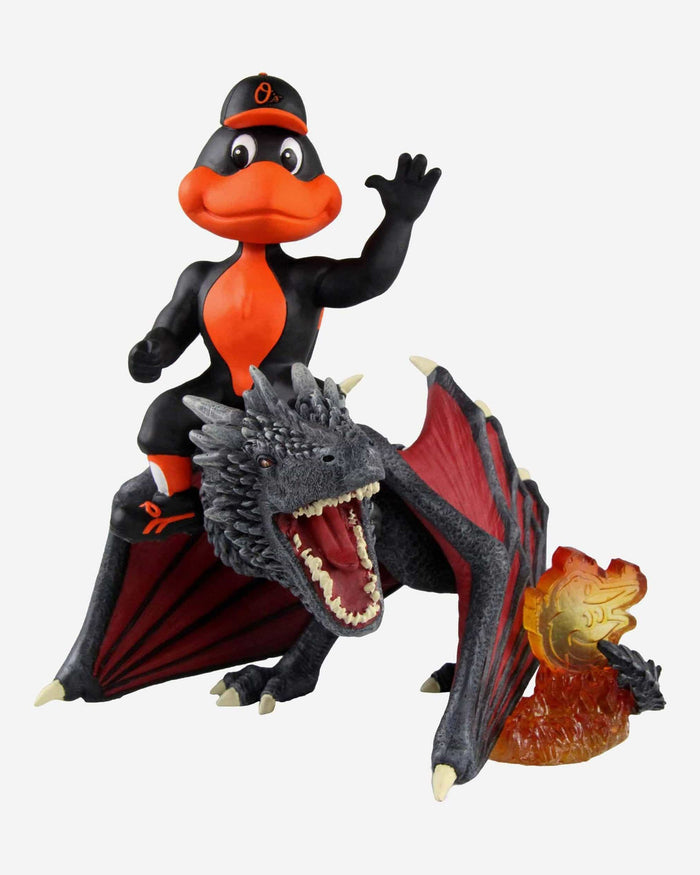 Game of Thrones™ Baltimore Orioles The Oriole Bird Mascot On Fire Dragon Bobblehead FOCO - FOCO.com