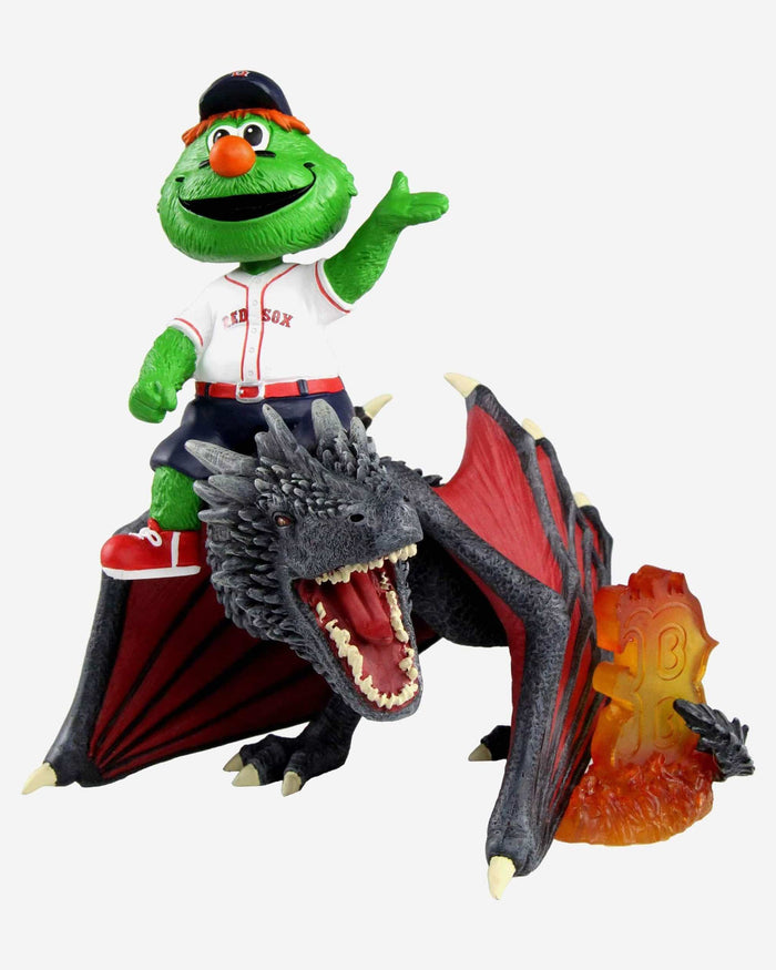 Game of Thrones™ Boston Red Sox Wally The Green Monster Mascot On Fire Dragon Bobblehead FOCO - FOCO.com