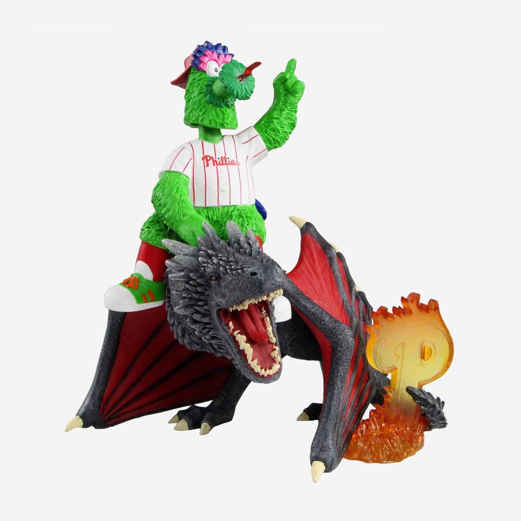 Game of Thrones™ Philadelphia Phillies Phillie Phanatic Mascot On Fire Dragon Bobblehead FOCO - FOCO.com