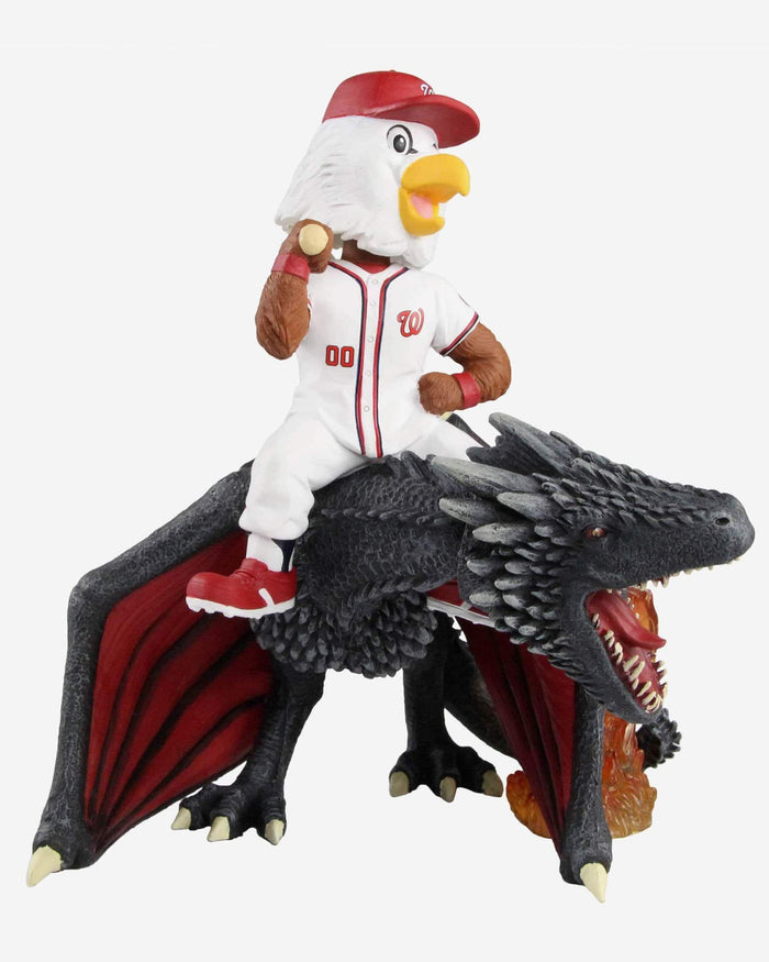 Game of Thrones™ Washington Nationals Screech Mascot On Fire Dragon Bobblehead FOCO - FOCO.com