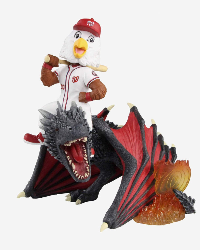 Game of Thrones™ Washington Nationals Screech Mascot On Fire Dragon Bobblehead FOCO - FOCO.com