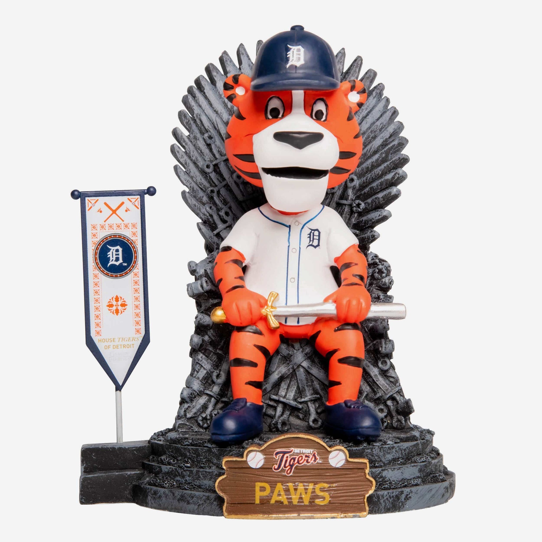 Paws Detroit Tigers Opening Day Mascot Bobblehead Officially Licensed by MLB