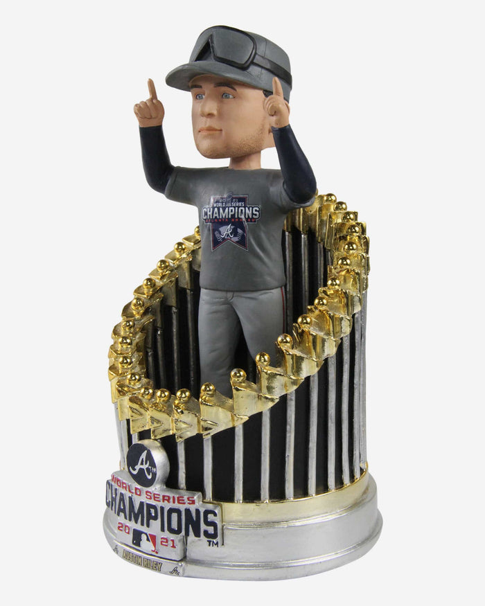 Austin Riley Atlanta Braves 2021 World Series Champions Player In Trophy Bobblehead FOCO - FOCO.com