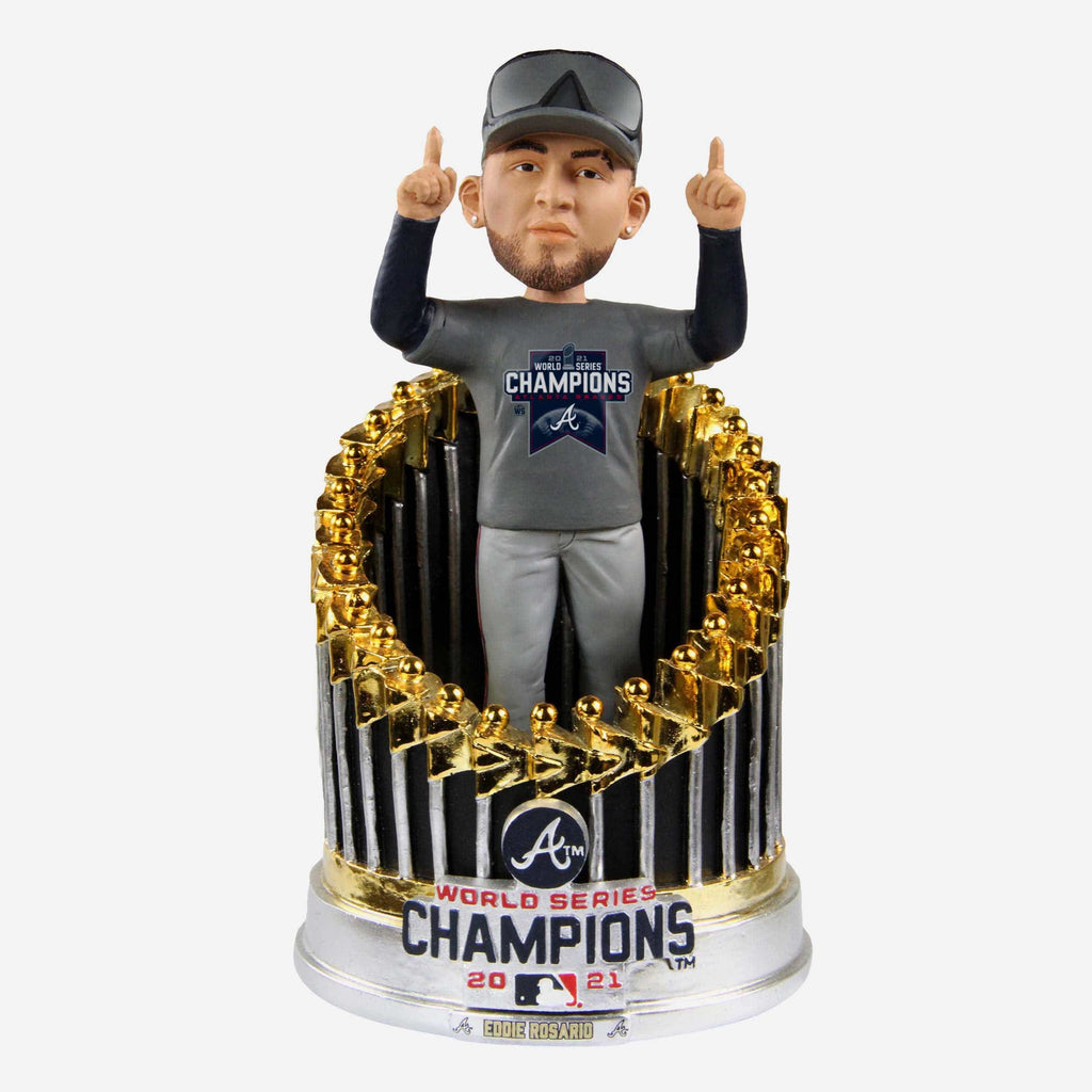 Eddie Rosario Atlanta Braves 2021 World Series Champions Player In Trophy Bobblehead FOCO - FOCO.com