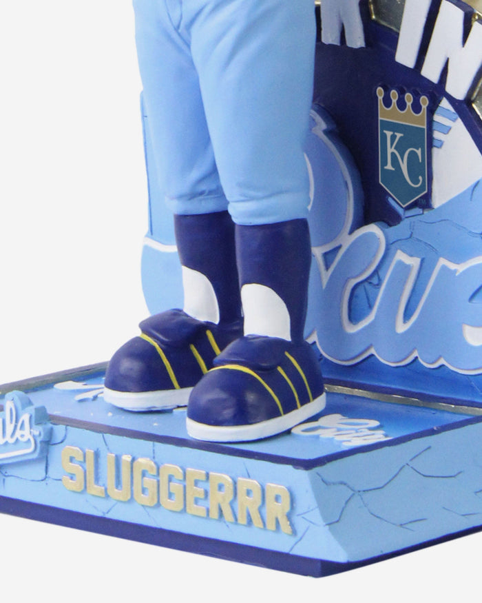 Sluggerrr Kansas City Royals Retro Jersey Mascot Bobblehead FOCO - FOCO.com