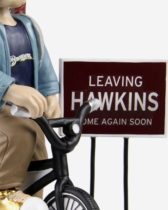 Bernie Brewer Milwaukee Brewers Stranger Things Mascot On Bike Bobblehead FOCO - FOCO.com