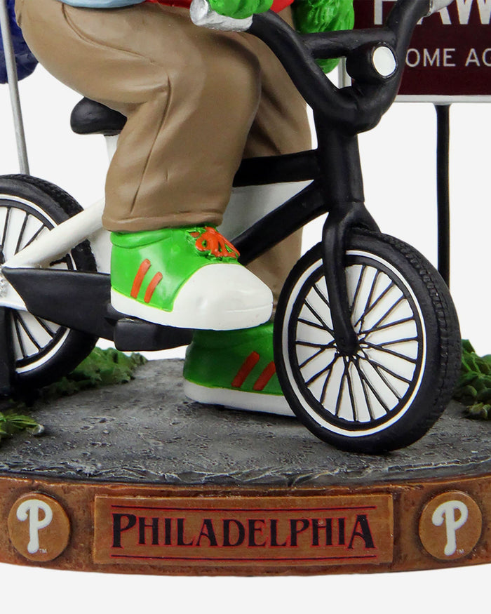 Phillie Phanatic Philadelphia Phillies Stranger Things Mascot On Bike Bobblehead FOCO - FOCO.com