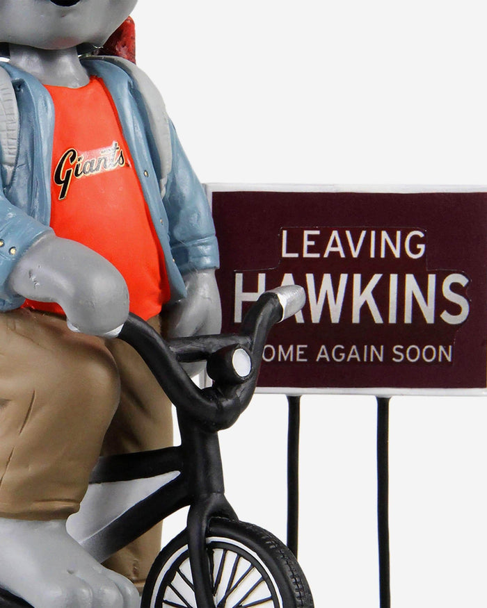 Lou Seal San Francisco Giants Stranger Things Mascot On Bike Bobblehead FOCO - FOCO.com