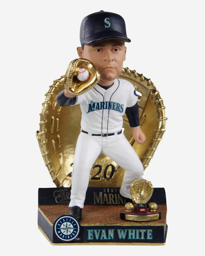 Evan White Seattle Mariners 2020 Gold Glove Bobblehead FOCO - FOCO.com