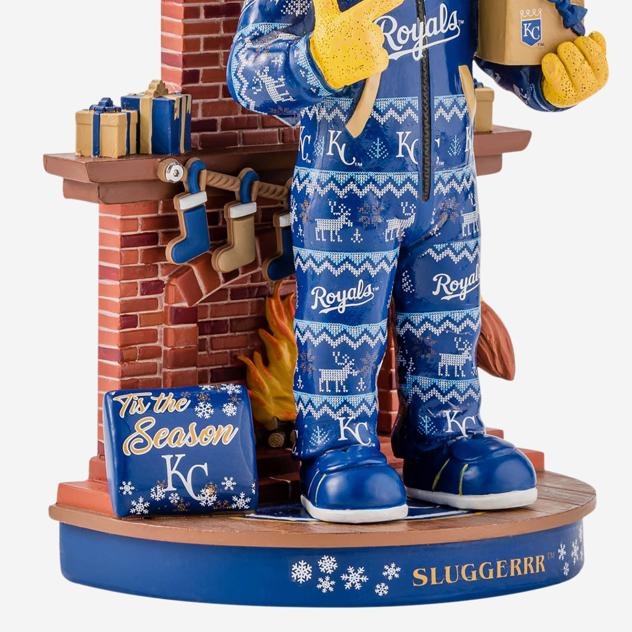 Sluggerrr Kansas City Royals Holiday Mascot Bobblehead FOCO