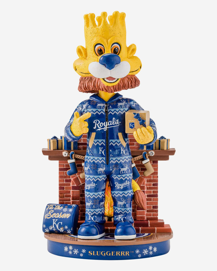 Sluggerrr Kansas City Royals Holiday Mascot Bobblehead FOCO - FOCO.com