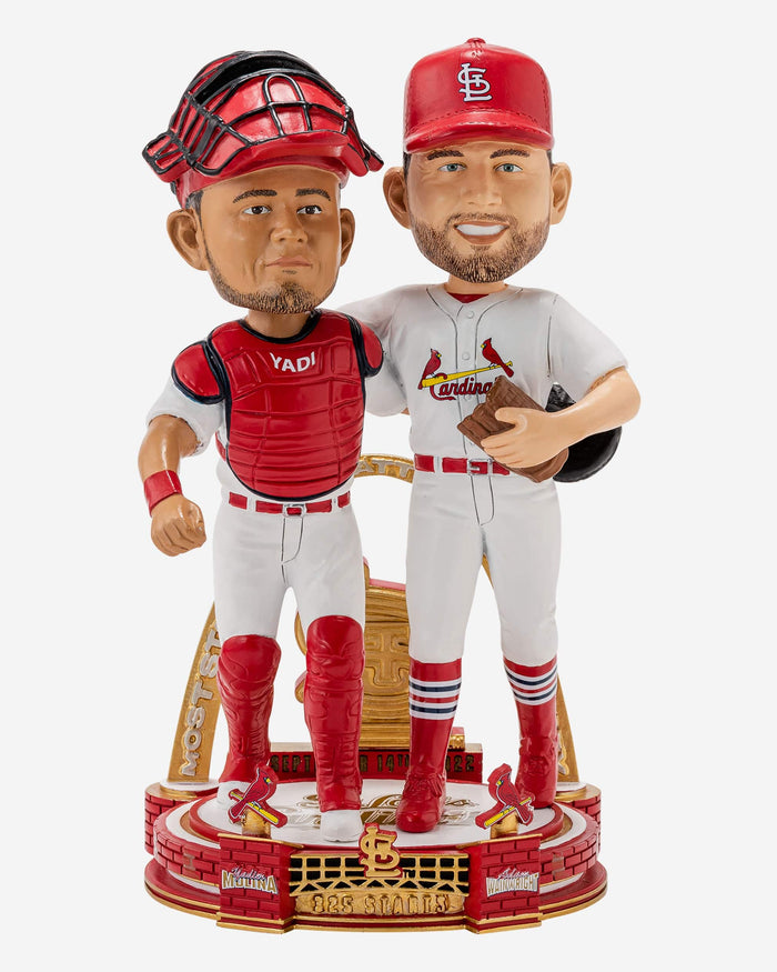 Adam Wainwright & Yadier Molina St Louis Cardinals 325 Career Battery Start Record Dual Bobblehead FOCO - FOCO.com
