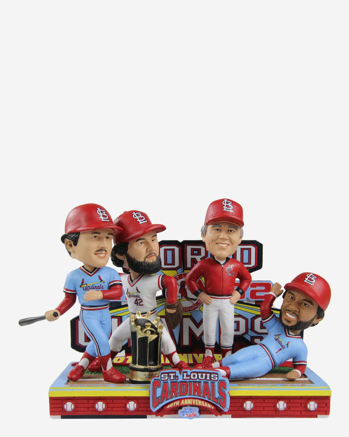 St Louis Cardinals 1982 World Series Champions 40th Anniversary Mini Bobblehead Scene FOCO - FOCO.com