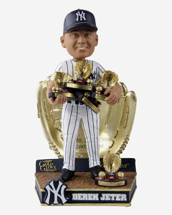 Derek Jeter New York Yankees 5X Gold Glove Award Bobblehead FOCO - FOCO.com
