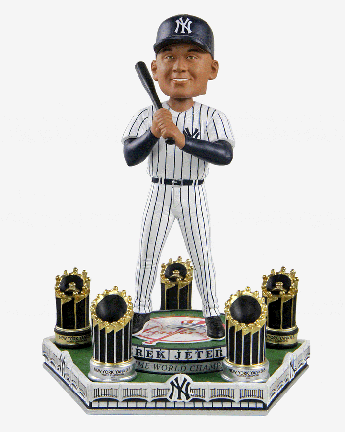 Derek Jeter New York Yankees 5X World Series Champion Spinning Bobbleh FOCO
