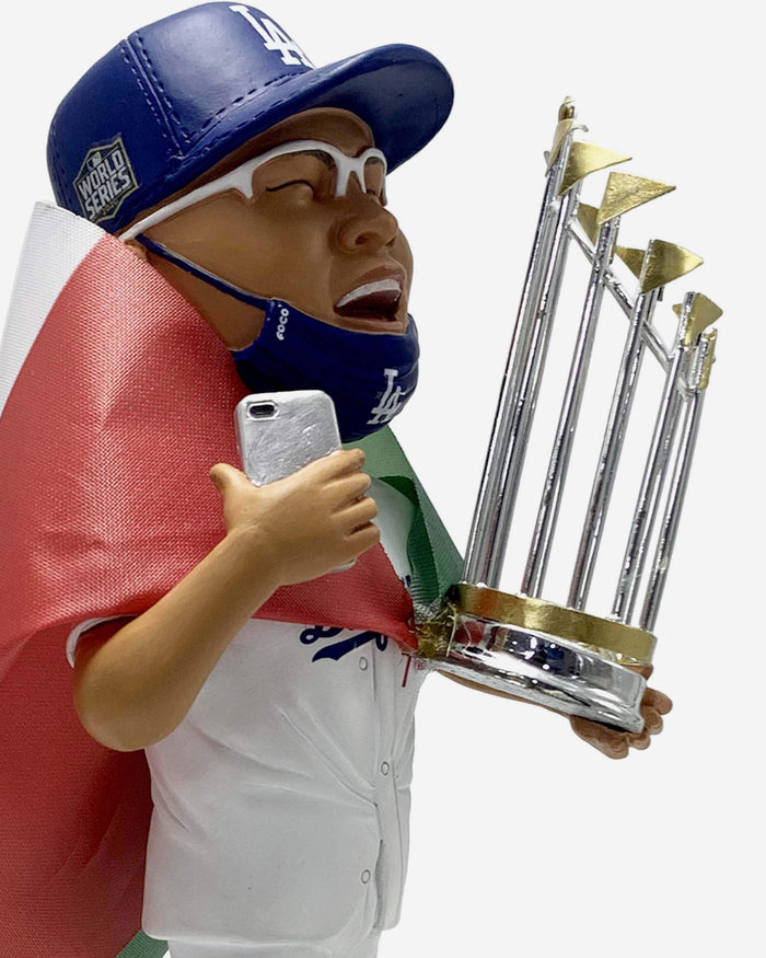 Julio Urias Los Angeles Dodgers 2020 World Series Champions Flag Celebration Bobblehead FOCO - FOCO.com