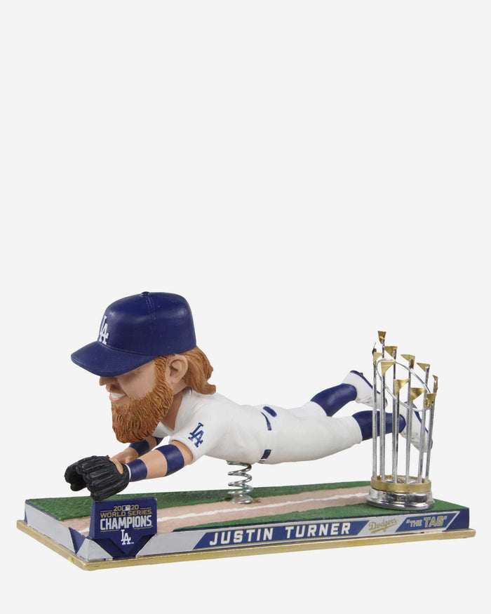 Justin Turner Los Angeles Dodgers 2020 World Series Champions Diving Tag Bobblehead FOCO - FOCO.com
