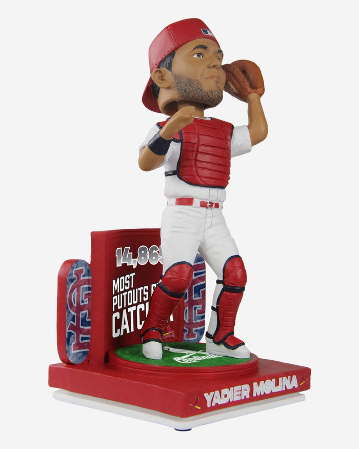Yadier Molina St Louis Cardinals All-Time Catcher Putout Record Bobblehead FOCO - FOCO.com