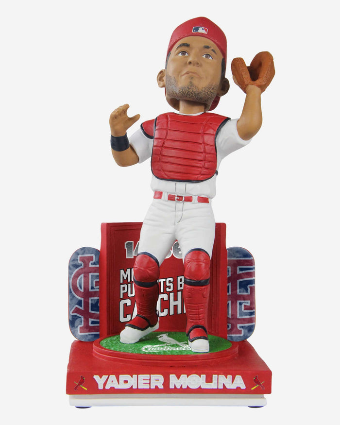 Yadier Molina St Louis Cardinals All-Time Catcher Putout Record Bobblehead FOCO - FOCO.com