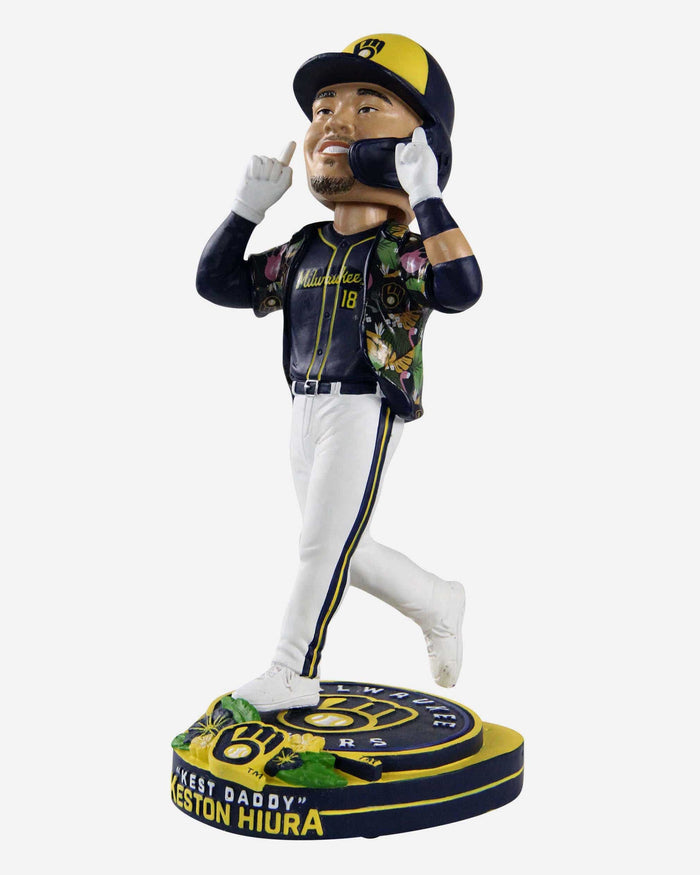 Keston Hiura Milwaukee Brewers Ambassador Hawaiian Shirt Bobblehead FOCO - FOCO.com
