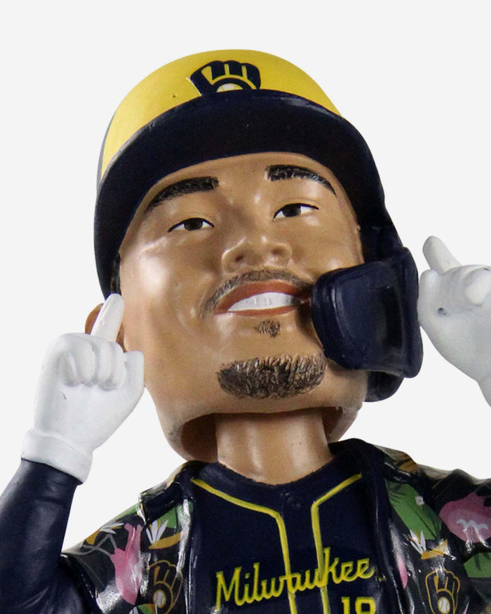 Keston Hiura Milwaukee Brewers Ambassador Hawaiian Shirt Bobblehead FOCO - FOCO.com