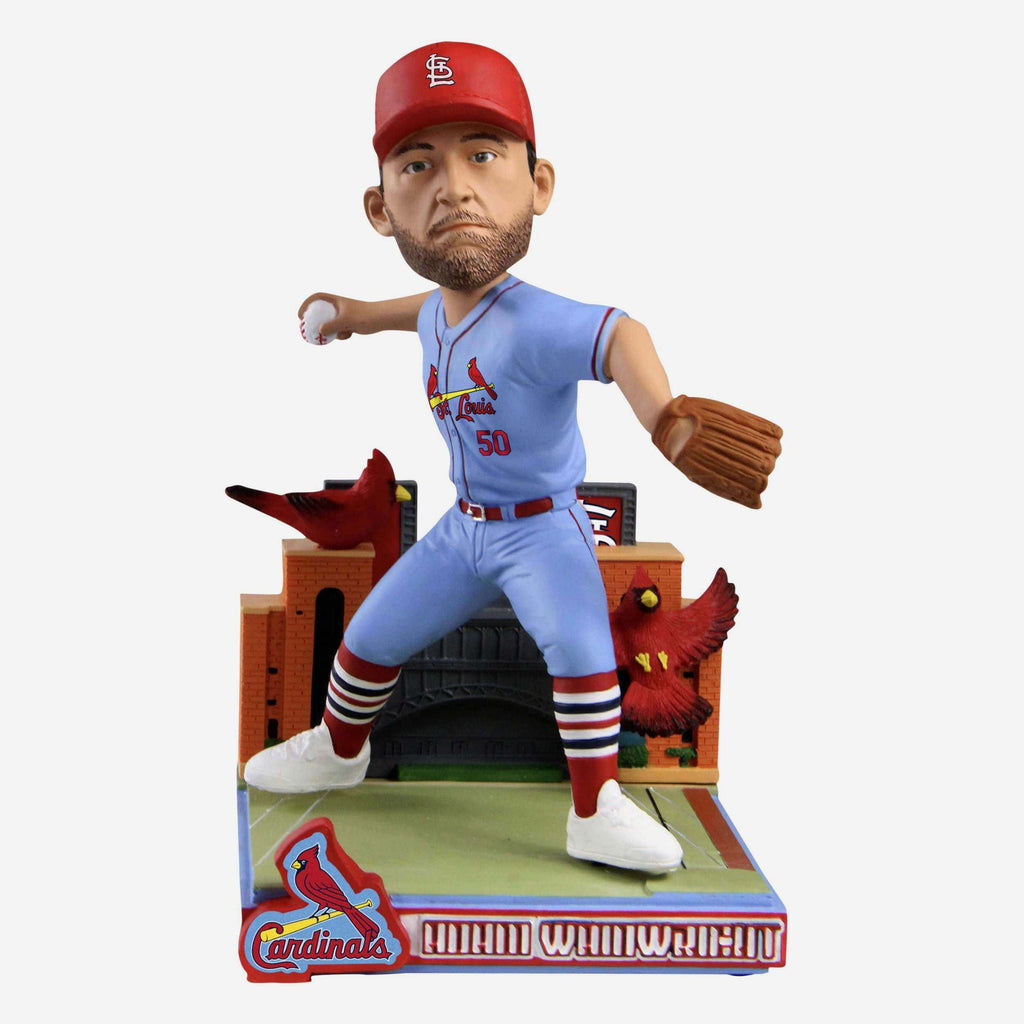 Adam Wainwright St Louis Cardinals Light Blue Jersey Bobblehead FOCO - FOCO.com