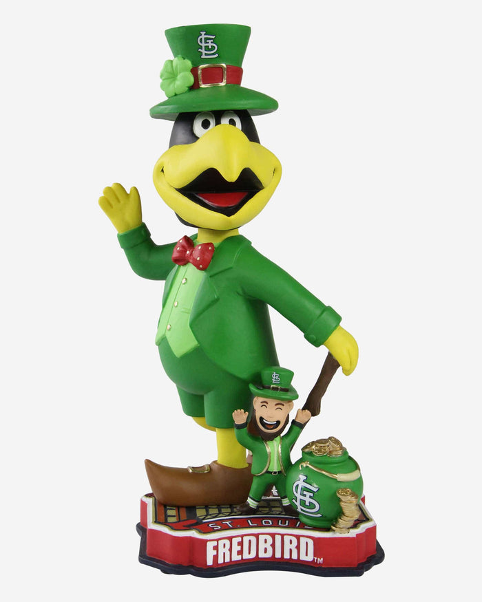 Fredbird St Louis Cardinals St Patricks Day Mascot Bobblehead FOCO - FOCO.com