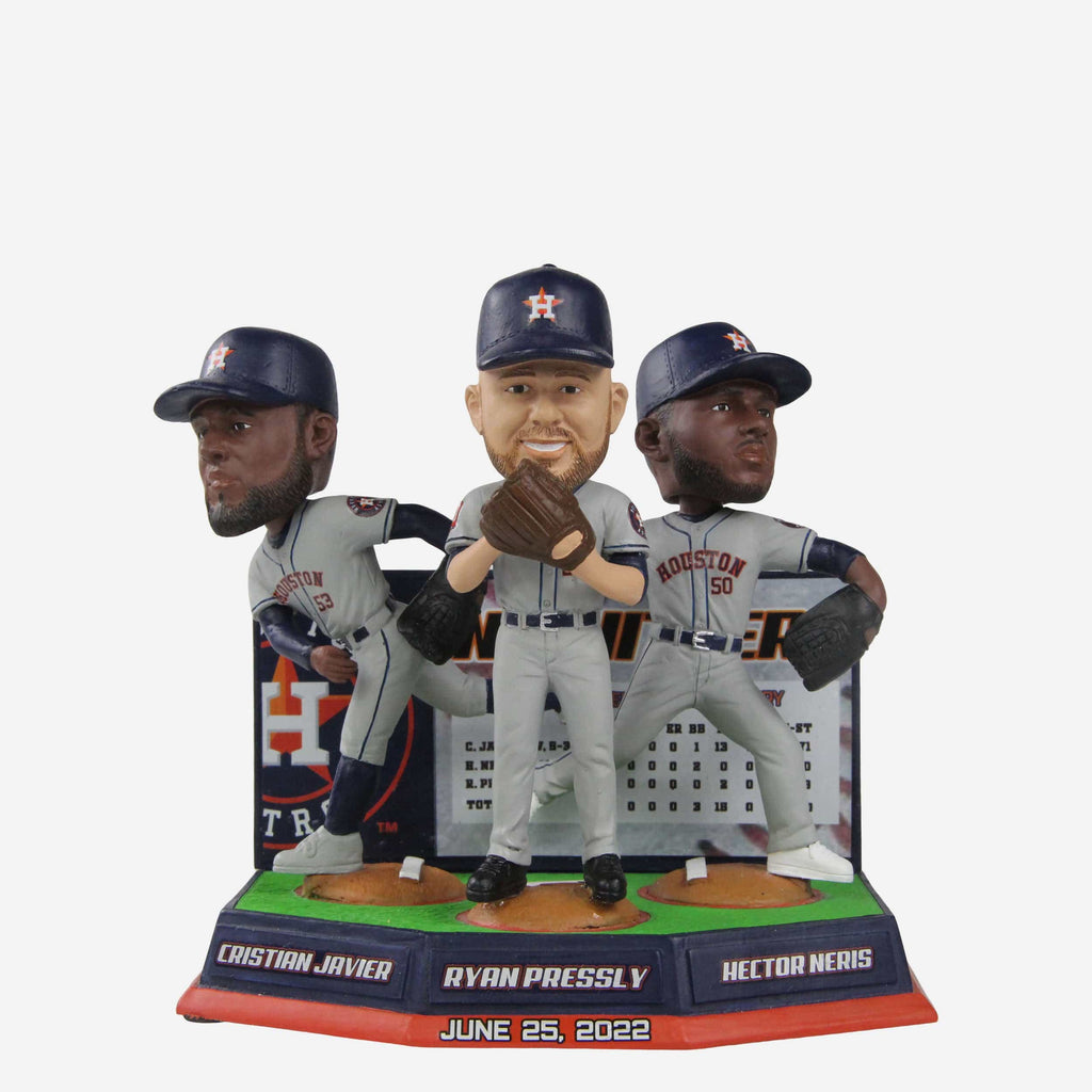 Cristian Javier & Hector Neris & Ryan Pressly Houston Astros Combined No Hitter Mini Bobblehead Scene FOCO - FOCO.com