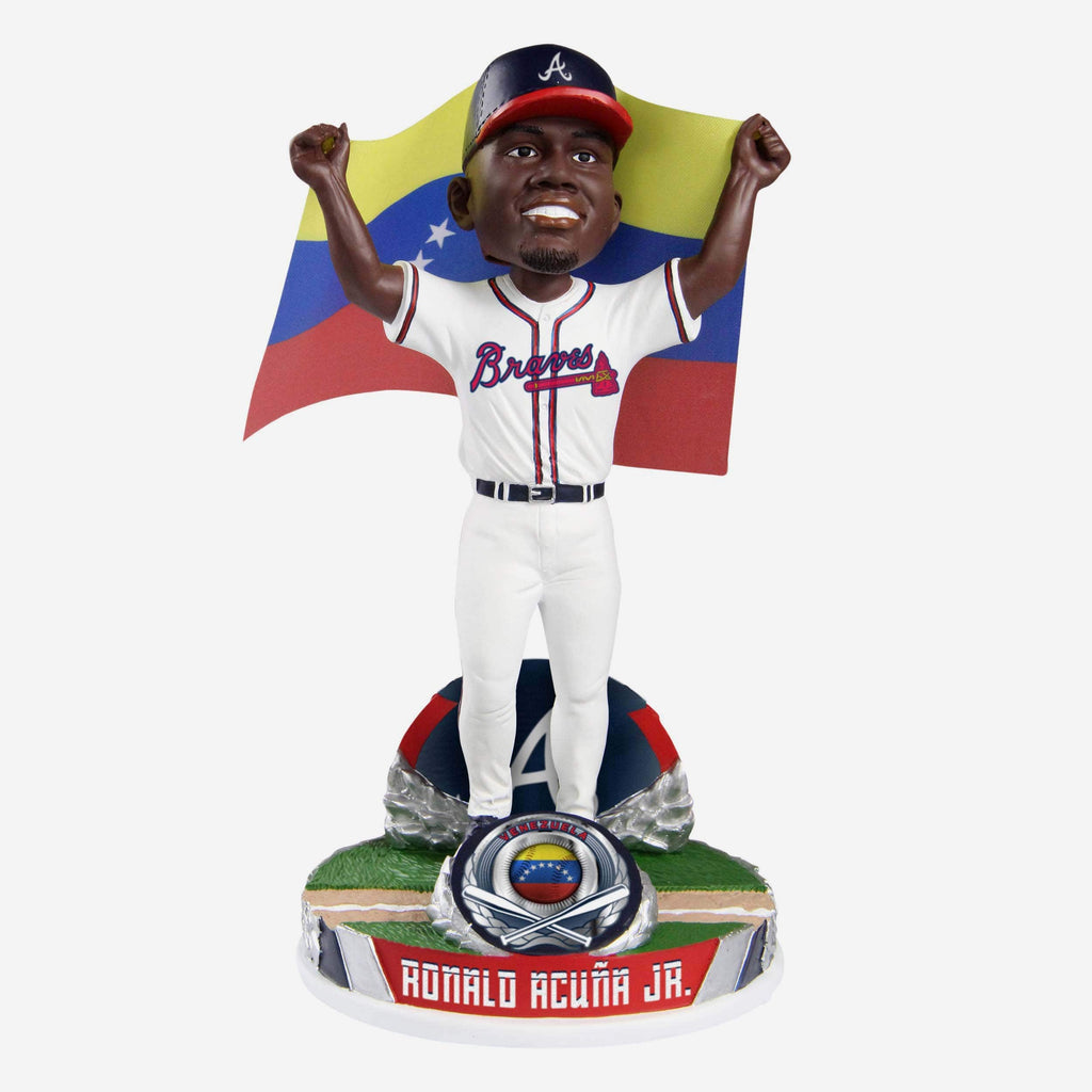Ronald Acuna Jr Atlanta Braves National Flag Bobblehead FOCO - FOCO.com