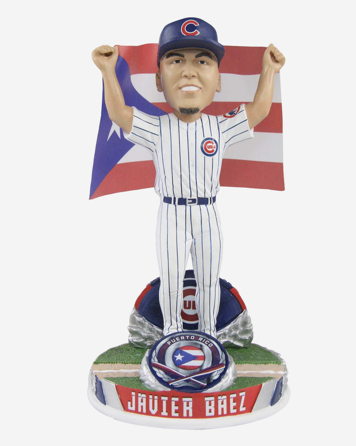 Javier Baez Chicago Cubs National Flag Bobblehead FOCO